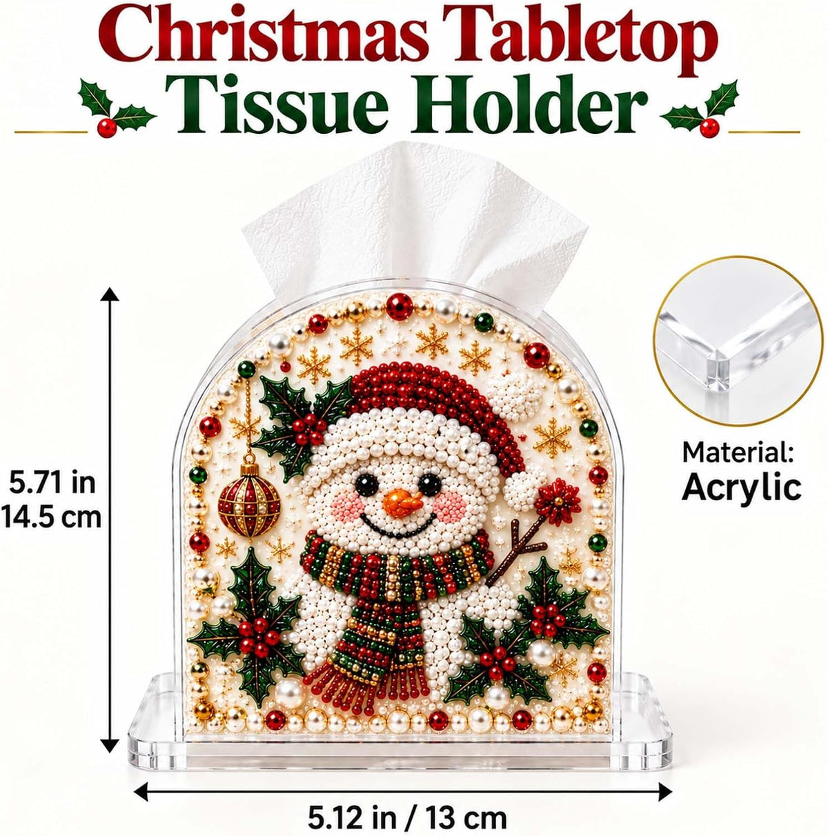 Christmas Diamond Painting Tissue Box Holder for Adults