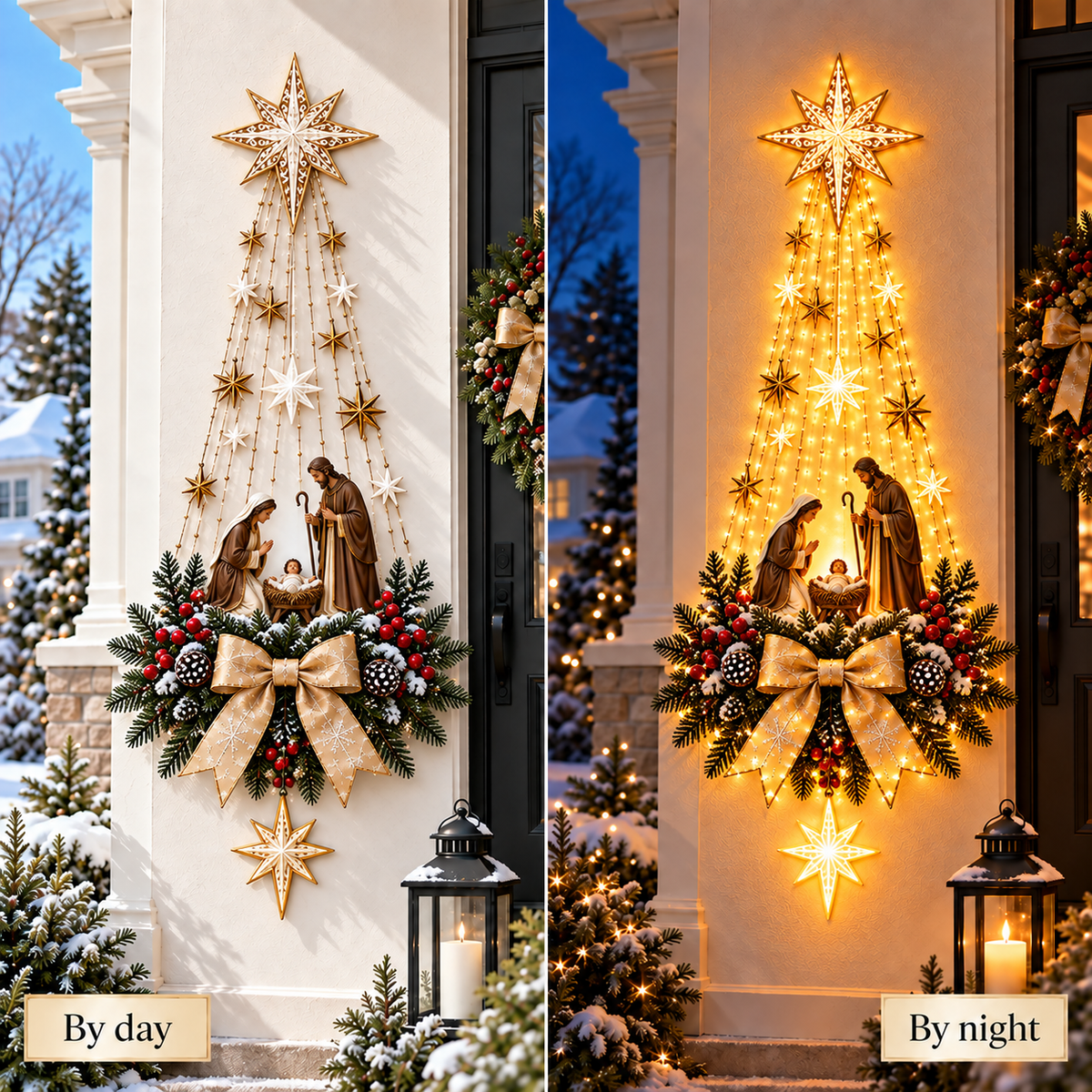 Angel Blessing Wall Light, Starglow Cascading Christmas Angel with Glowing